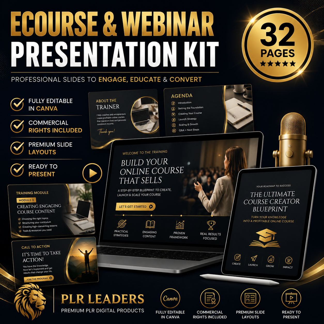 Ecourse & Webinar Presentation Canva Template
